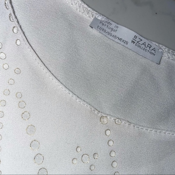 Zara White Sleeveless printed blouse - Picture 3 of 4